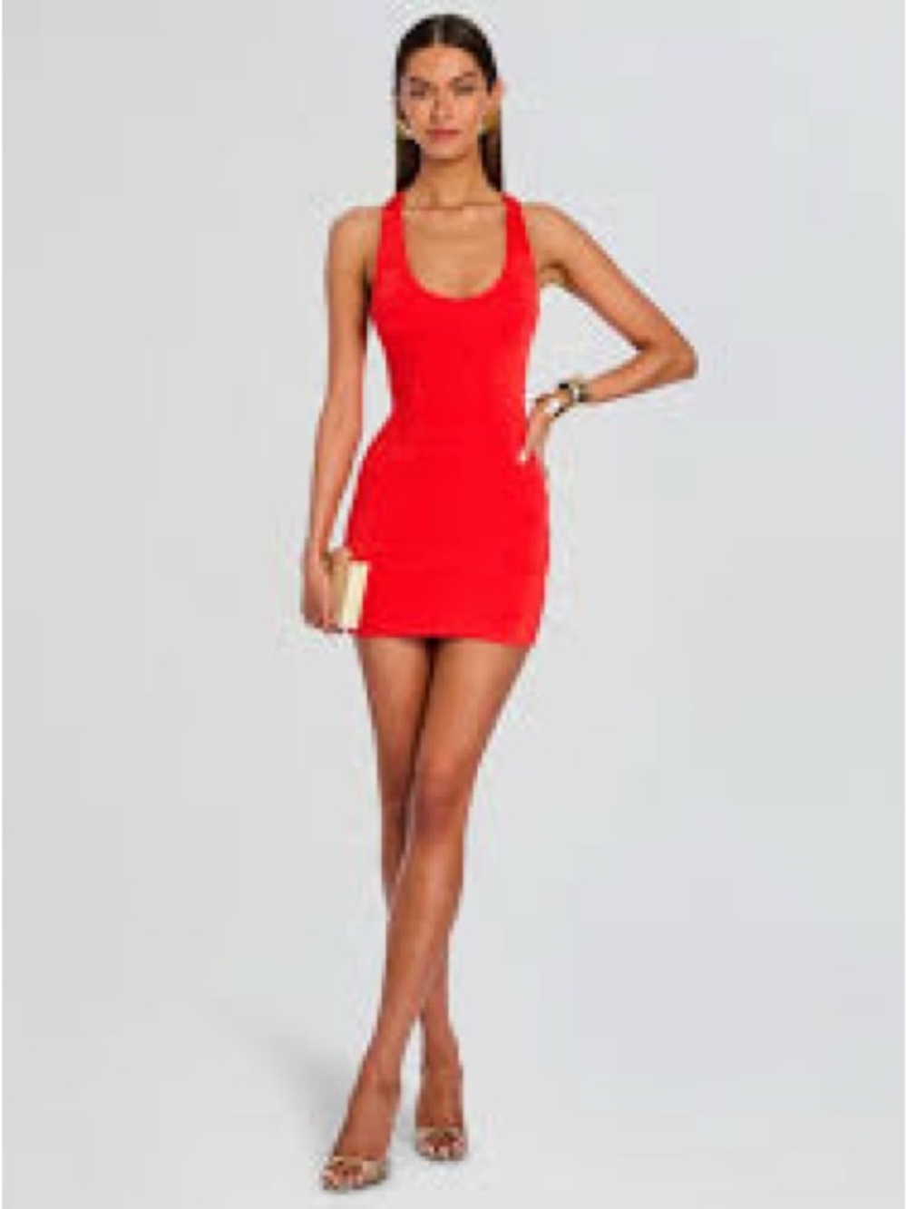 Hera Collection Scoop Neck Fitted Red Dress